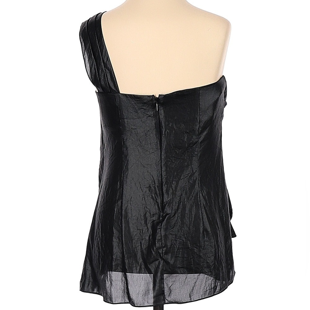 BCBGMaxAzria x Revolve Asymmetrical Draped One-Shoulder Top – Black – Size 0 - Picture 5 of 16